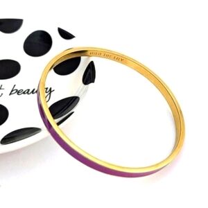 KATE spade gold plated purple enamel bangle "Gild the lily"